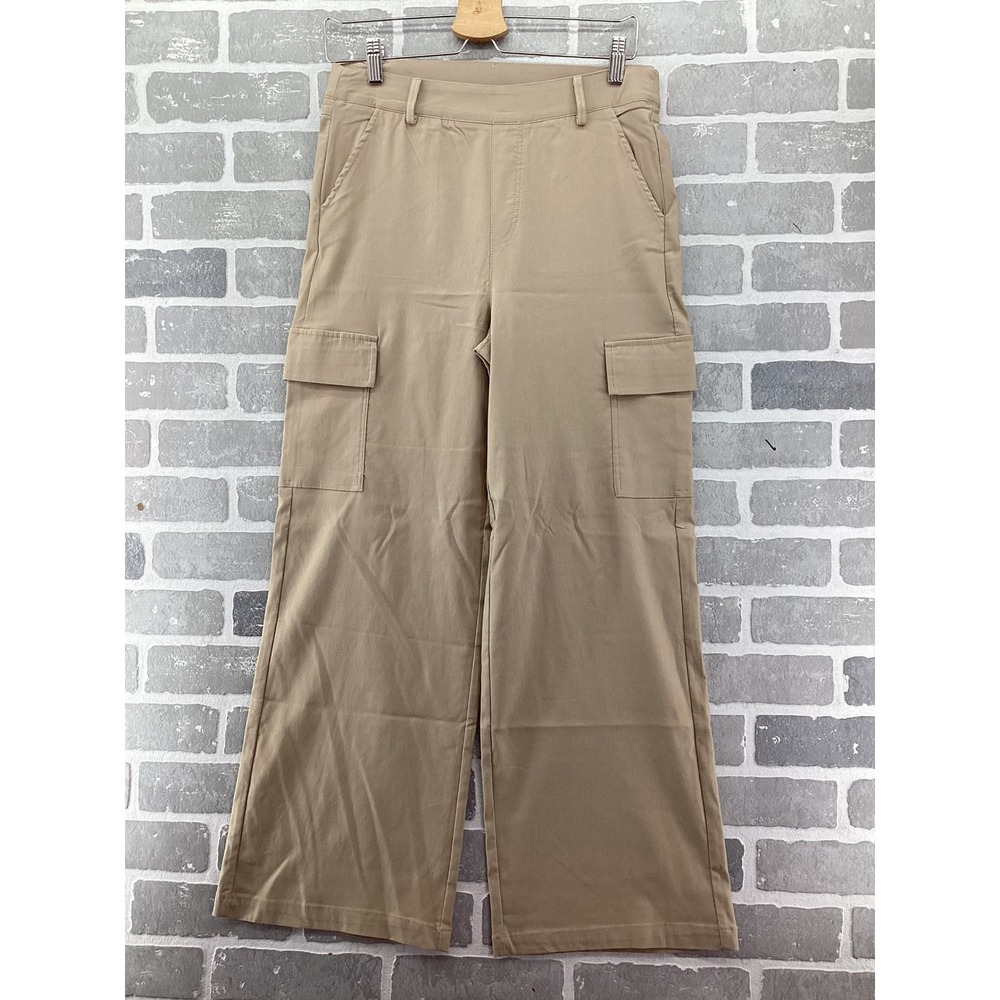 Final Touch Tan Wide Leg Cargo Pants Women Medium Khaki Utility Trousers FP3159A